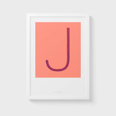 A4-Wand-Kunstdruck | Anfangsbuchstabendruck J