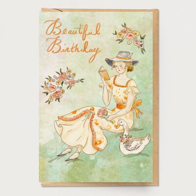 Birthday Lady and Duck Card