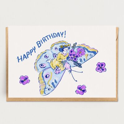 Biglietto di auguri per il compleanno di farfalle