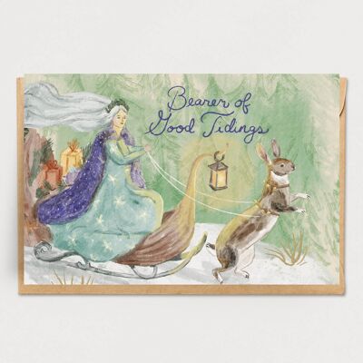 Rabbit Sleigh Holiday Card