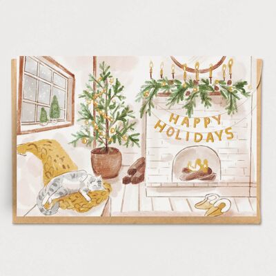 Holiday Hygge Cat Card