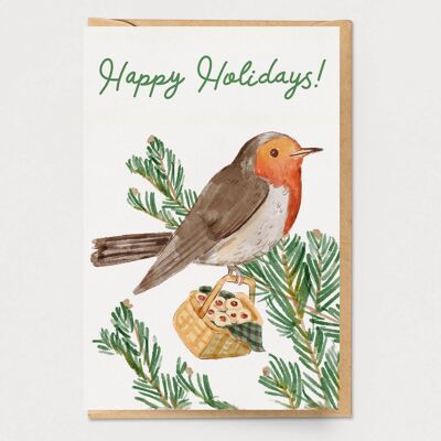 Holiday Basket Robin Card