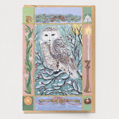 Carte de Noël avec hibou