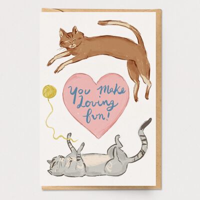 Tarjeta de amor con gatos