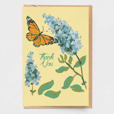 Carte de remerciement lilas