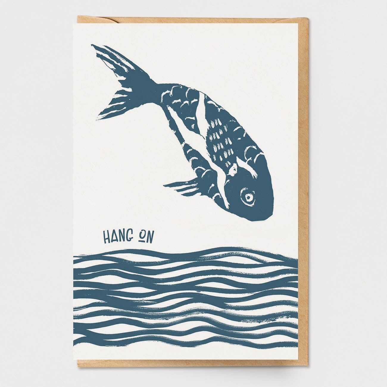 Hang On Fish Ermutigungs- und Beileidskarte