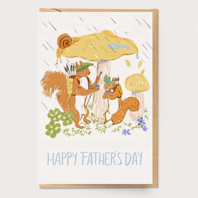 Biglietto scoiattoli per la festa del papà