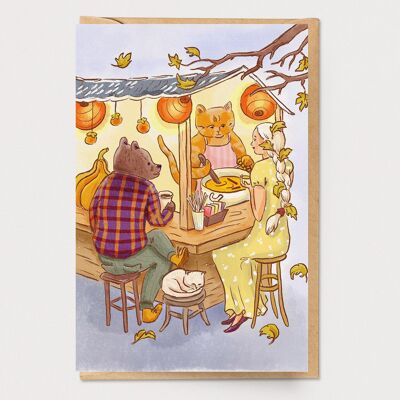 Biglietto d'auguri autunnale per la bancarella del sidro