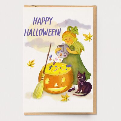 Candy Cauldron Halloween Card