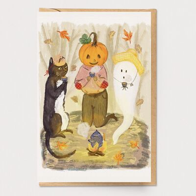 Bonfire Friends Halloween Card
