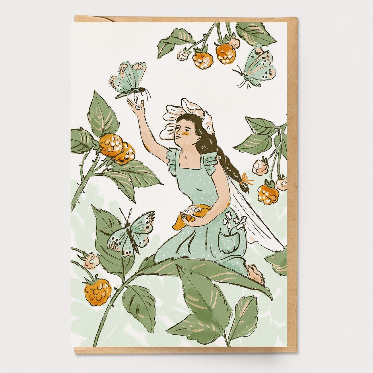Beeren und Schmetterlinge Fee Karte