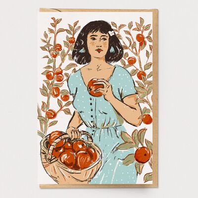 Carte d'été de la récolte des pommes