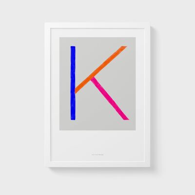 A4 Wall Art Print | Initial Letter Print K