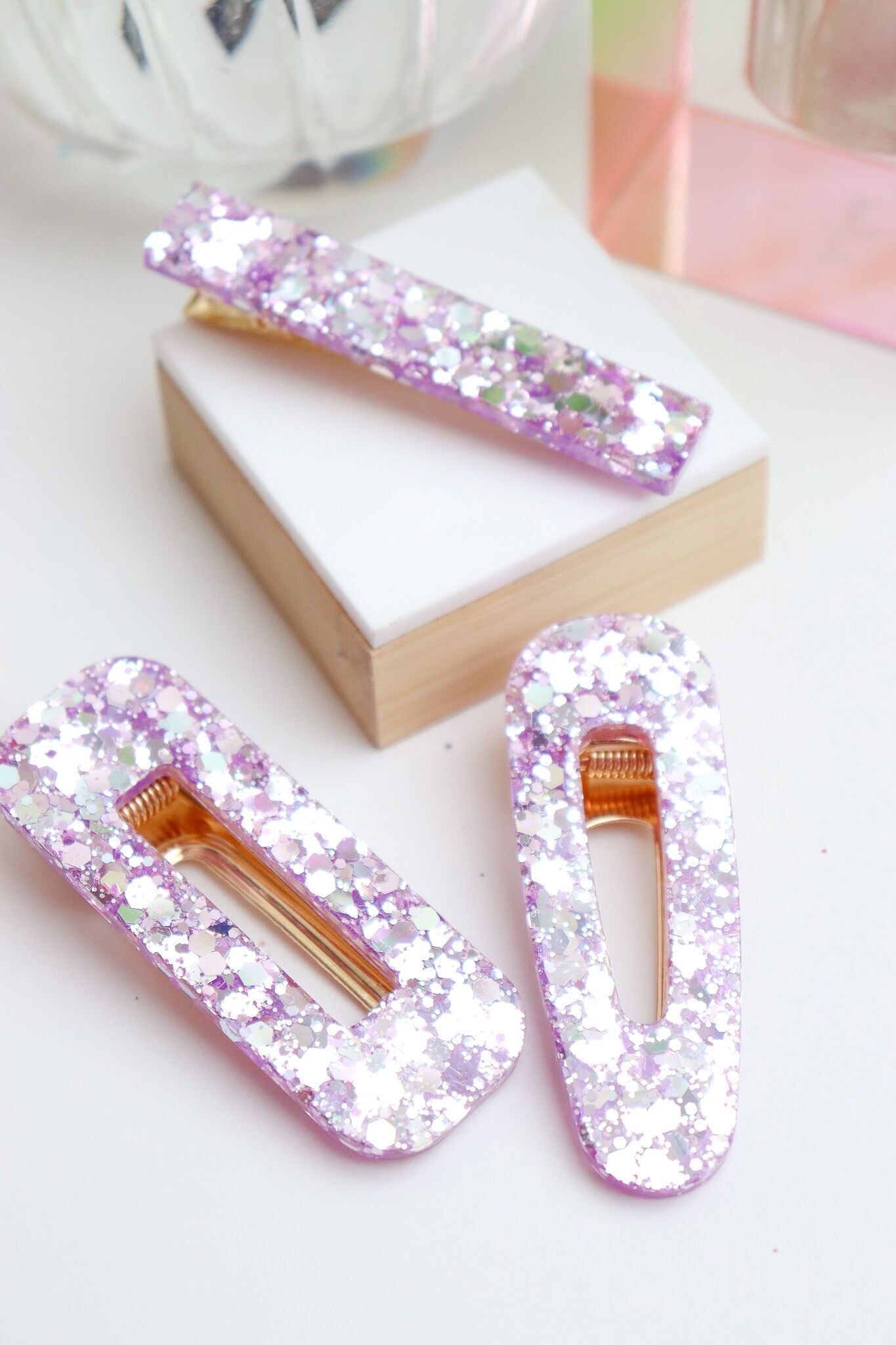 Holographic Lilac Barrette