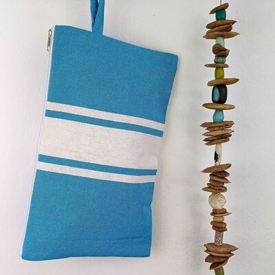 Borsa da spiaggia autentica in 100% cotone con fodera in plastica – Turchese