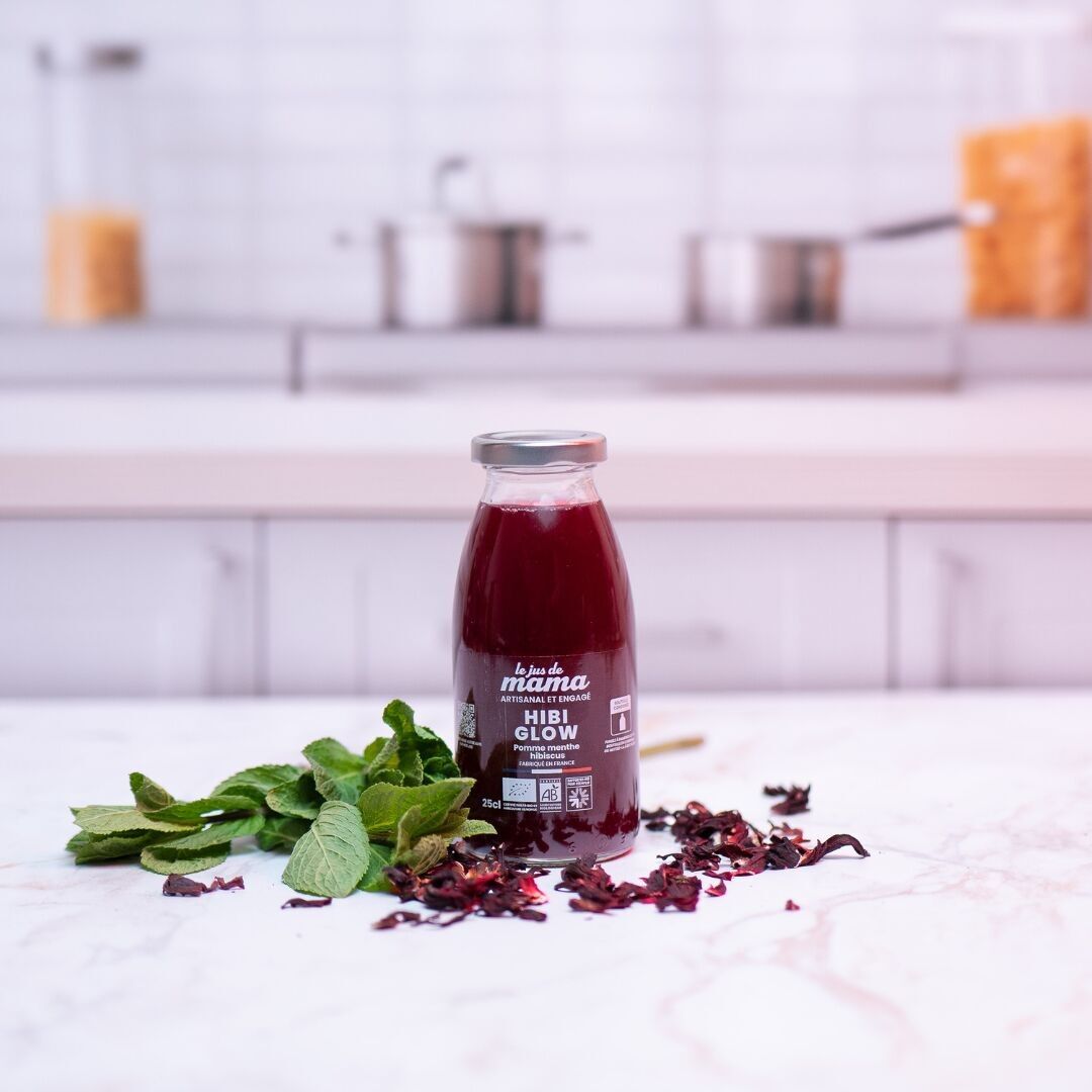 Zumo orgánico de hibisco, manzana y menta - HIBI GLOW 25 cl