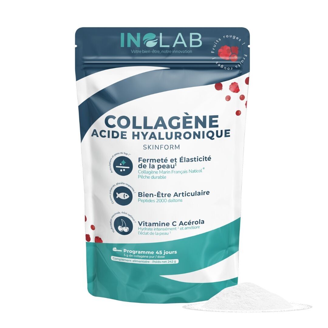 Collagene marino al gusto di frutti rossi - Pelle e articolazioni - Complesso con acido ialuronico + acerola