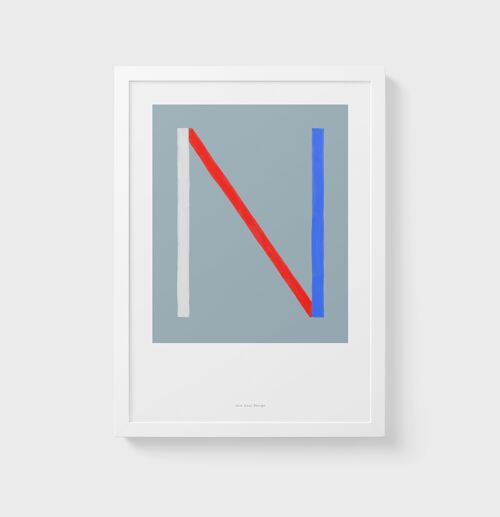 A4 Wall Art Print | Initial Letter Print N