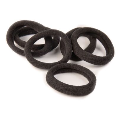 Tarjeta de 6 gomas elásticas negras gruesas