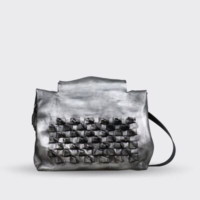 SAC EN CUIR FEMME SS25 M.Saleen argent