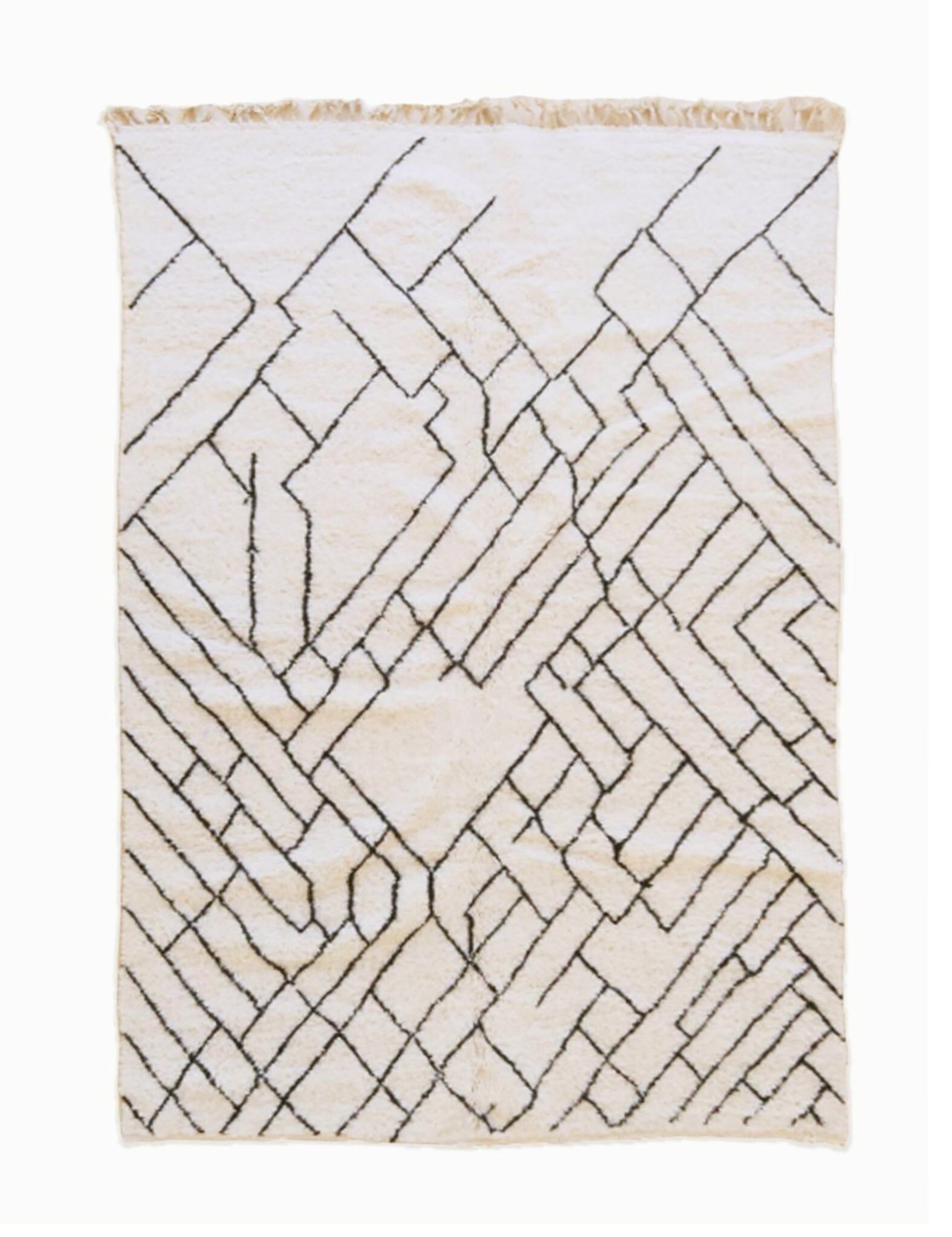 Moroccan geometric wool rug 200 x 300 cm