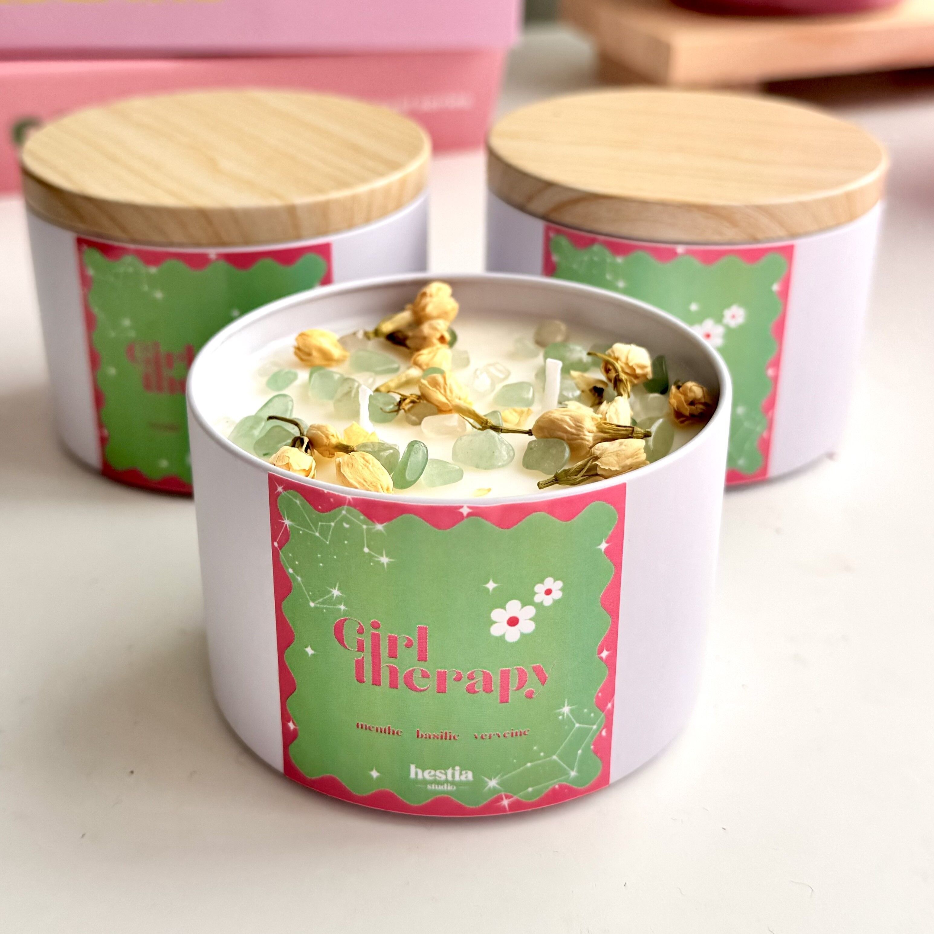 Bougie verveine-menthe-basilic