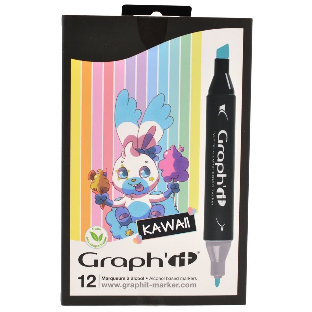 GRAPH'IT Set di 12 pennarelli - Kawaii