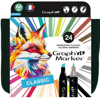 GRAPH'IT Trousse 24 marqueurs - Basic