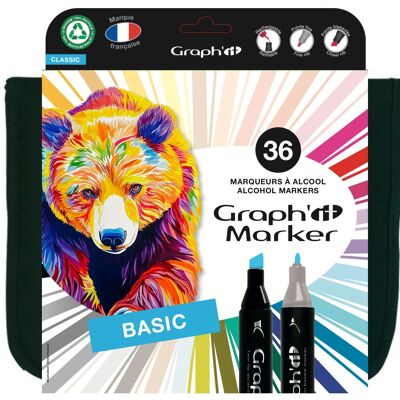 GRAPH'IT Set de 36 rotuladores - Básico