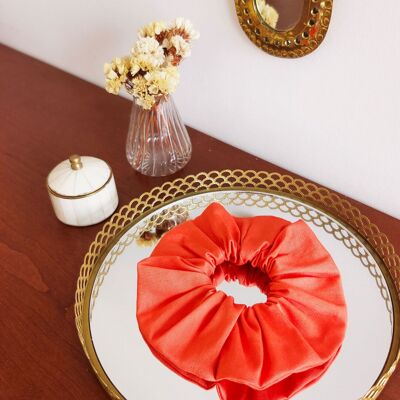 PAPAYA / scrunchie in cotone arancione