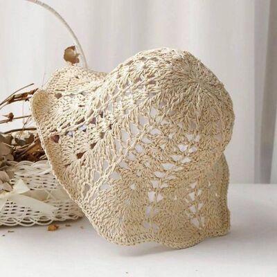 Chapeau de plage en paille corset Tropez crème Monaco