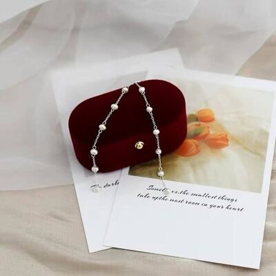 Sara Ivory Silver Pearl Row Oval Gala Drop Gift Charm Earrings