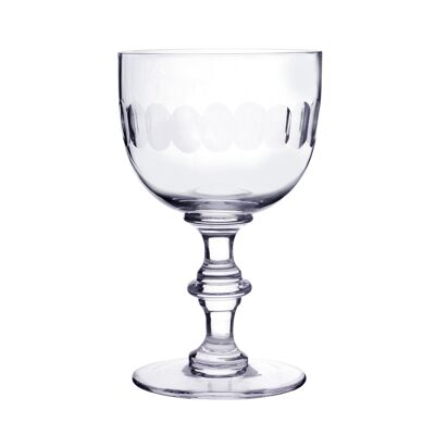 A Set Of Four Crystal Wine Goblets with Lens Design