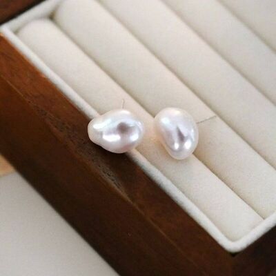 Fiji Ivory Silver Pearl Stud Gift Charm Earrings