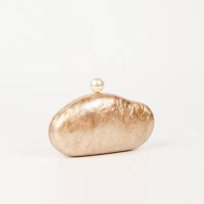 Borsa da sera Saint Tropez Marble Champagne Gold Charm