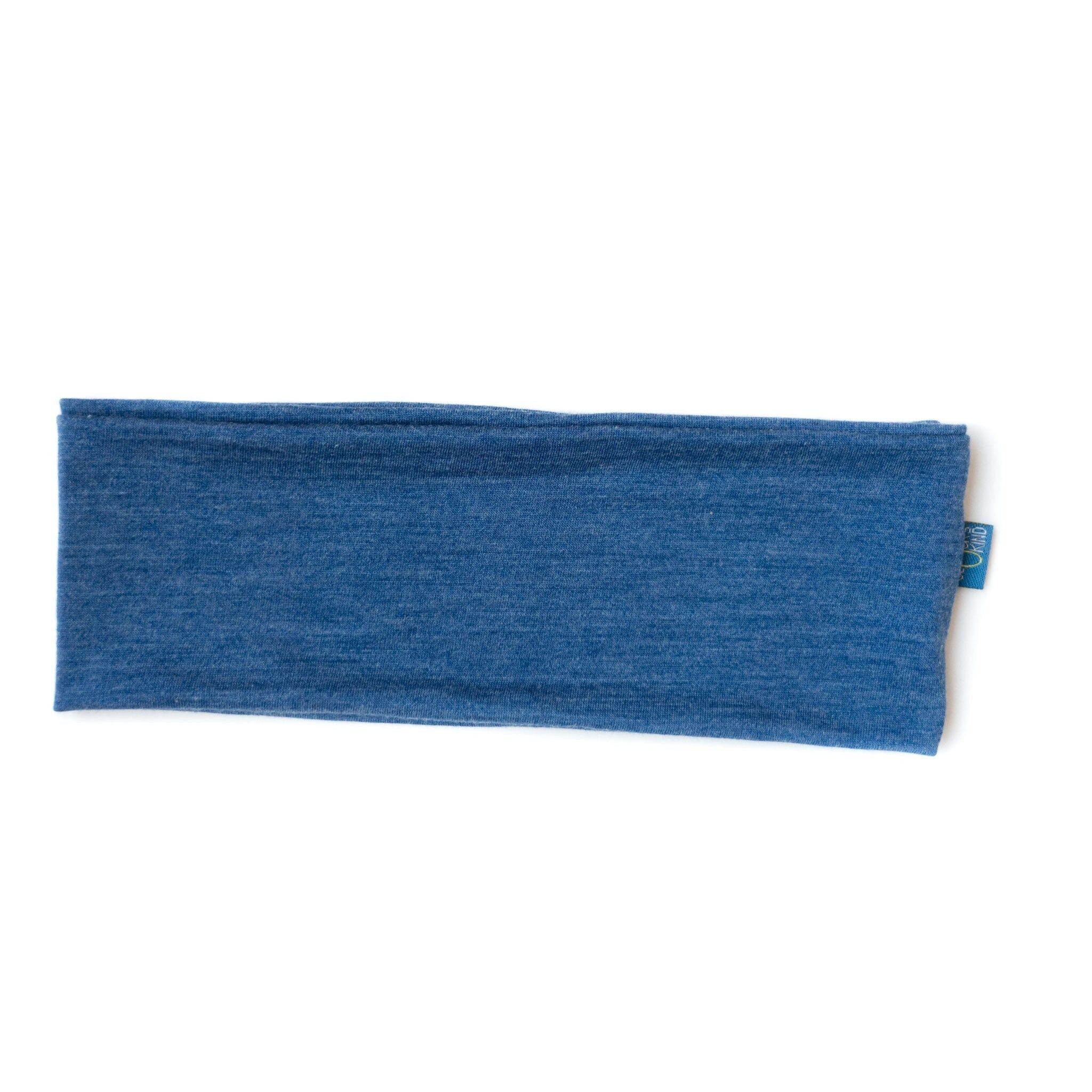 Headband royal blue, merino wool & silk (organic/GOTS)