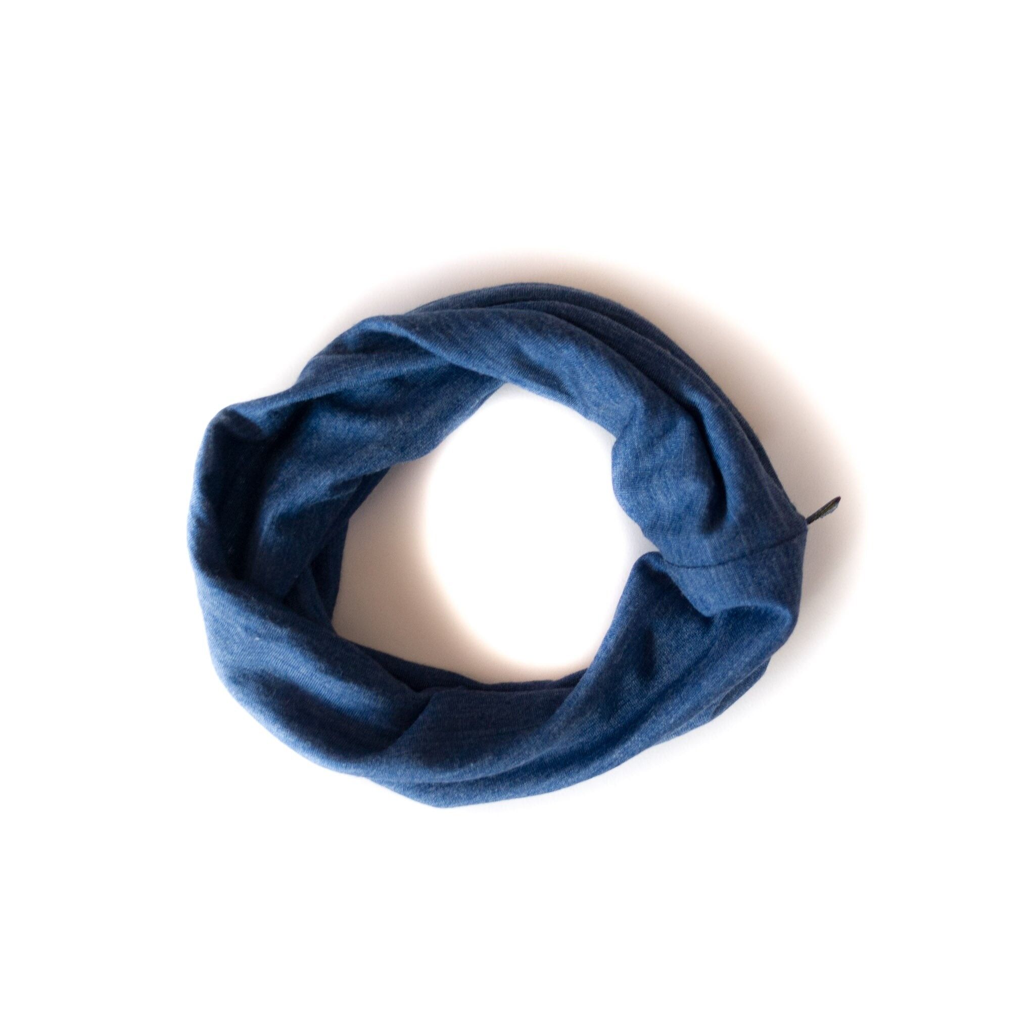 tube loop royal blue, merino wool & silk (organic/GOTS)