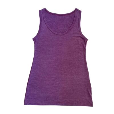 Canotta da donna blackberry new, lana merino e tencel