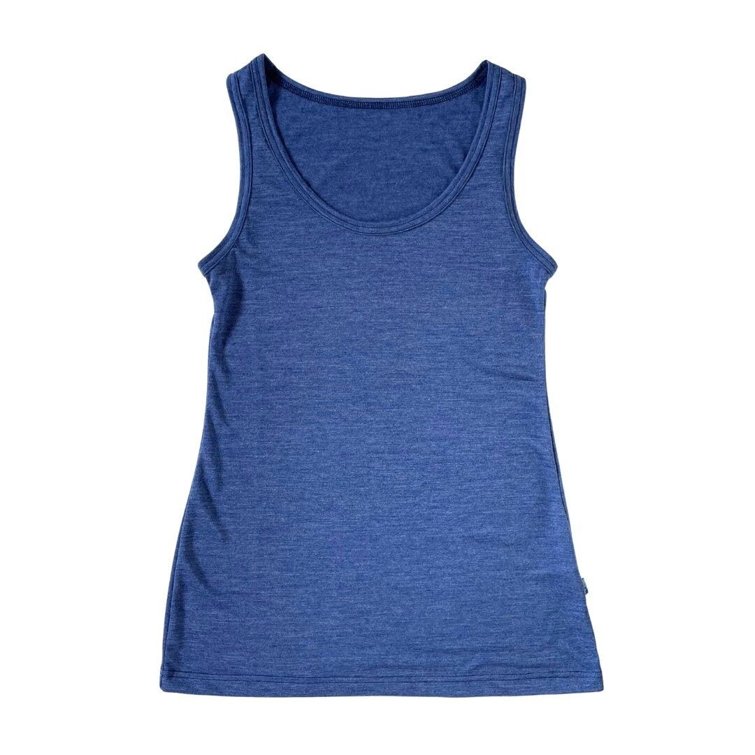 Damen Tank Top royal blau NEU, Merinowolle & Seide (bio/GOTS)