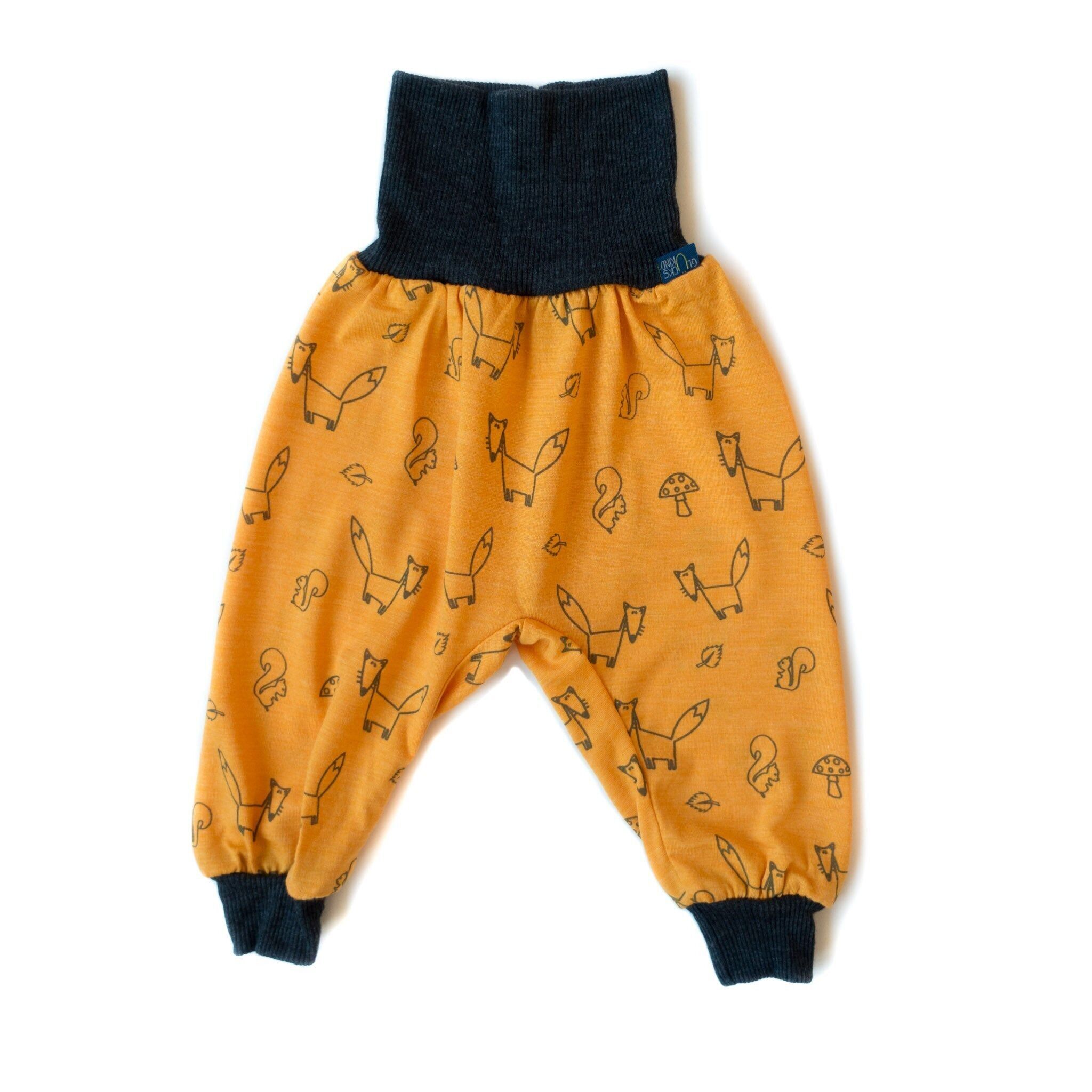 Pants sun yellow fox, merino wool & silk (organic/GOTS)