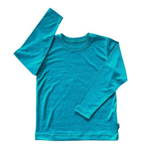 Shirt smaragd uni, Merinowolle & Seide (bio/GOTS)