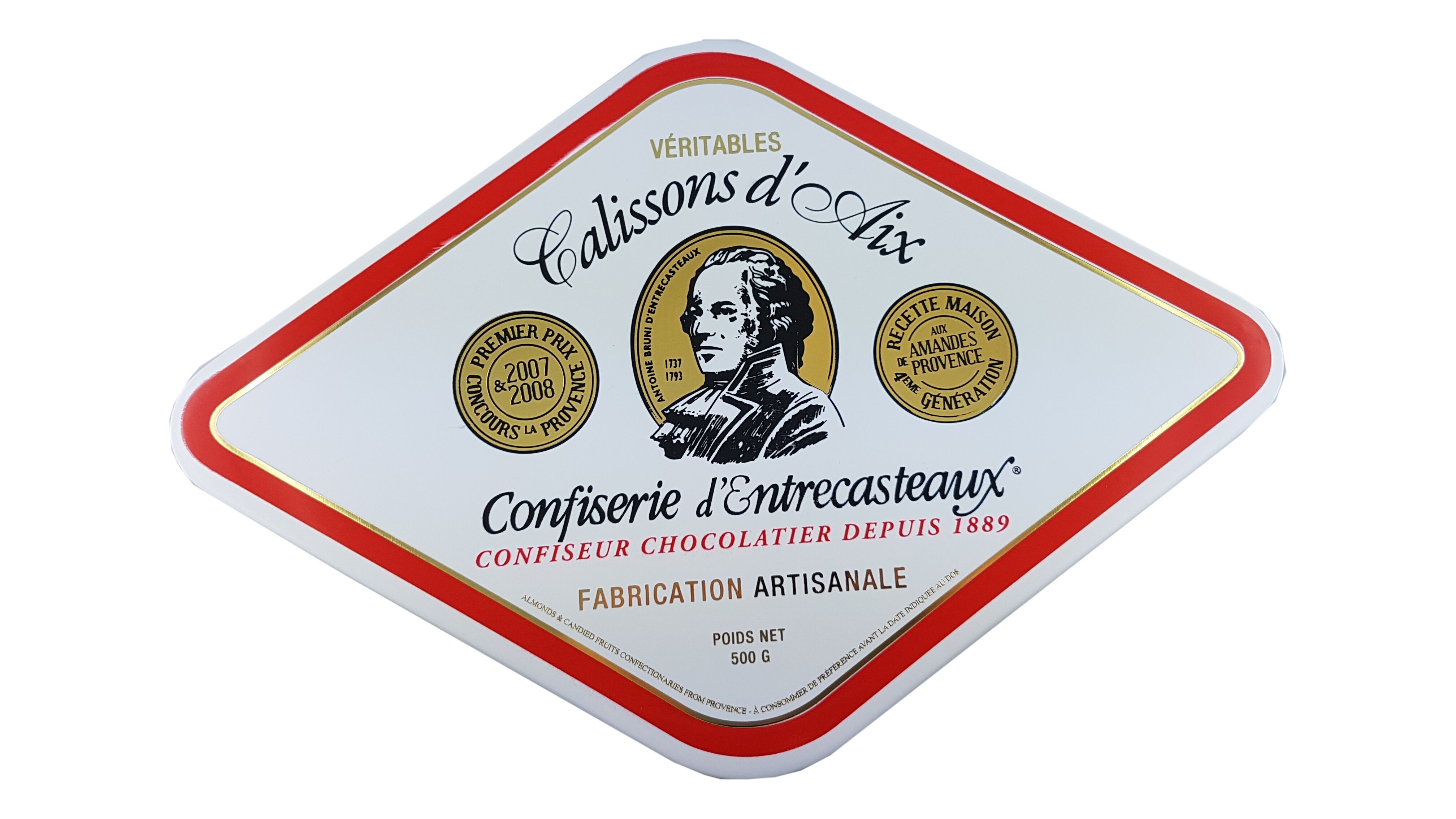 Entrecasteaux Confiserie - Scatola Diamante n. 4 - 36 Calissons d'Aix - 500g