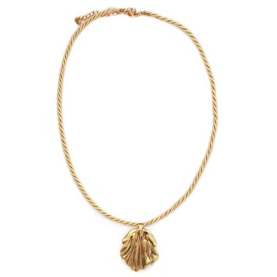 Collana statement con conchiglia dorata