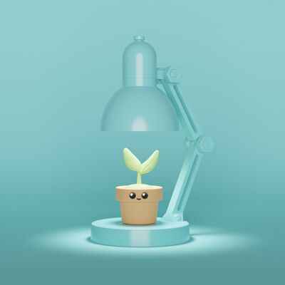 Mini Planta Lámpara | luz de noche azul