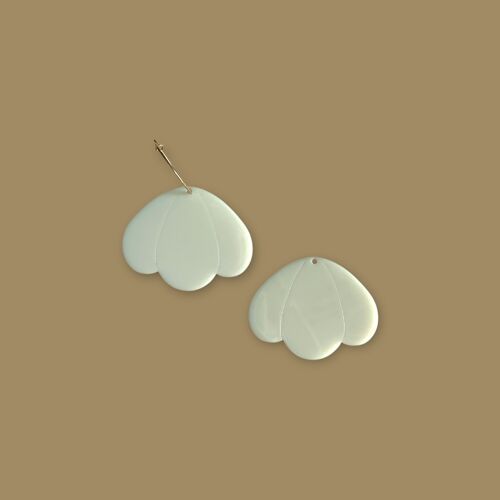 Paire de boucles d'oreilles Suzanne GM - Écru