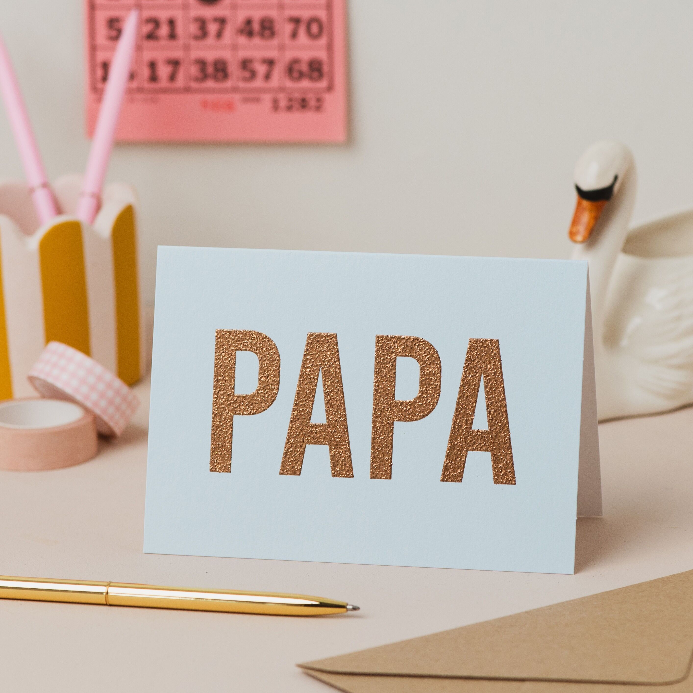Glitzernde Vatertagskarte „Papa“