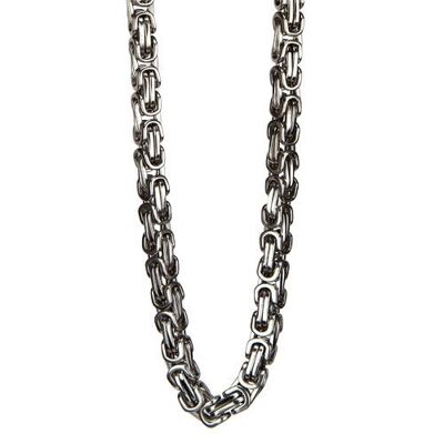 Chaîne du roi en acier inoxydable, argent, 5 mm, 70 cm