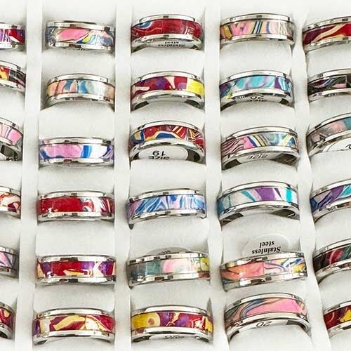 Edelstahlringe 8mm, Bunt