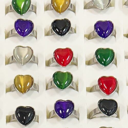 Anillo de acero inoxidable corazón, 4mm, color plata