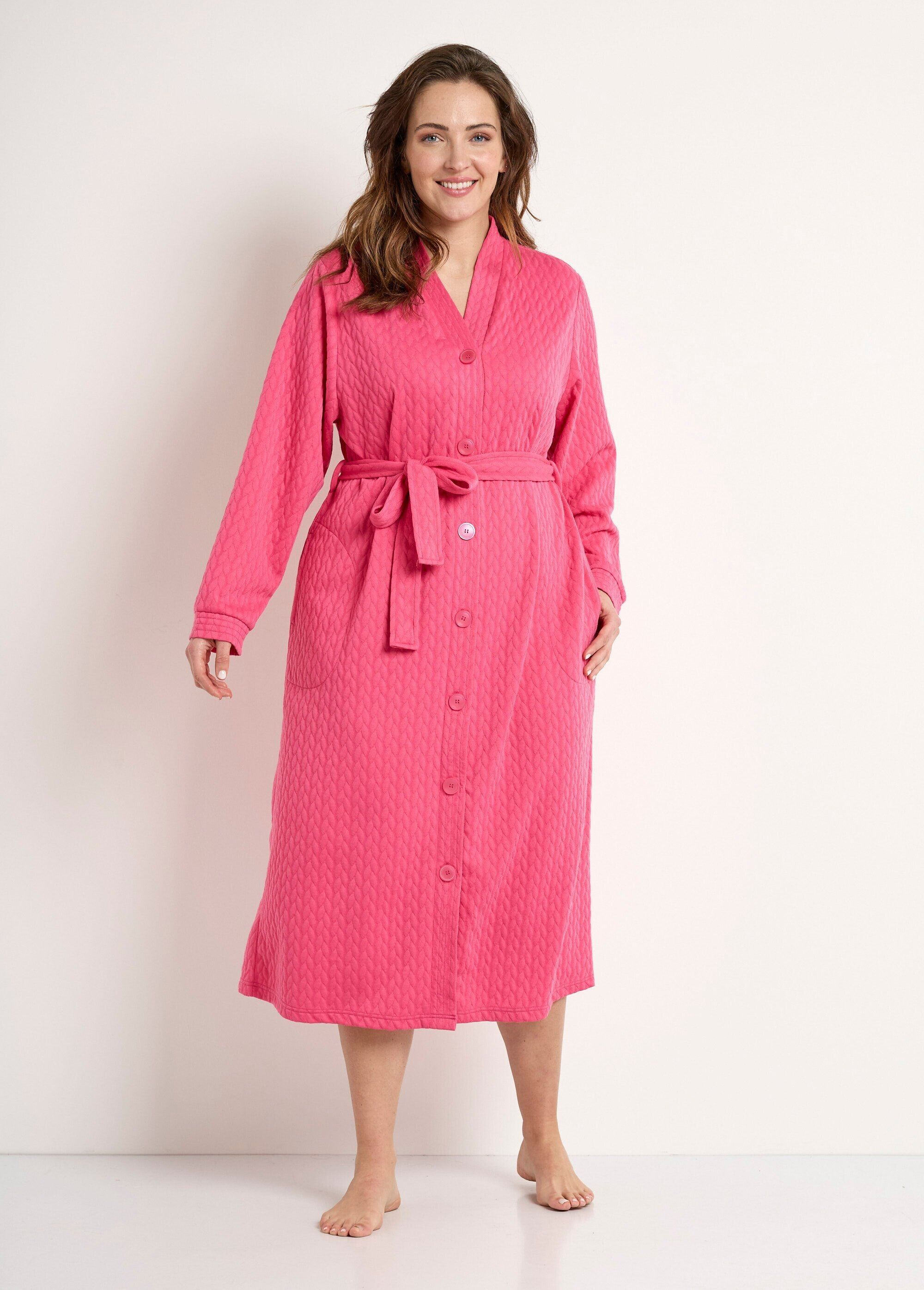 Accappatoio kimono lungo con bottoni